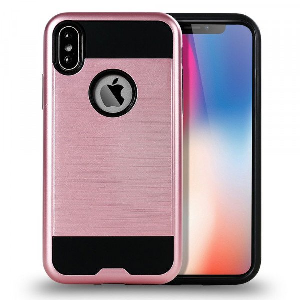 Wholesale iPhone X (Ten) Armor Hybrid Case (Rose Gold)